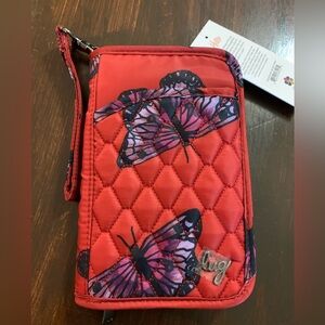 lug tandem SE zip rfid wallet- butterfly poppy
